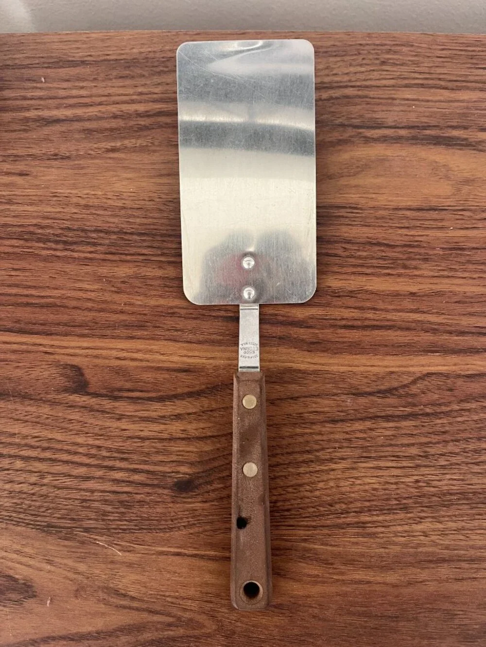 VTG Ekco Eterna Stainless Steel MCM Wooden Spatula Ladle Carving Fork Set of 3